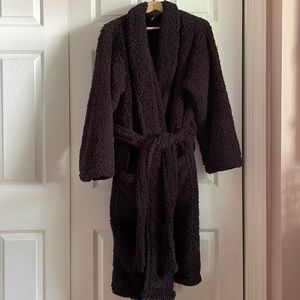 Pottery Barn Black Fluffy Bath Robe